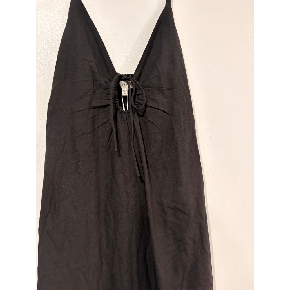 L*Space Mabel Maxi Dress Black V-Neck Keyhole Smocked Back Womens - Picture 5 of 6
